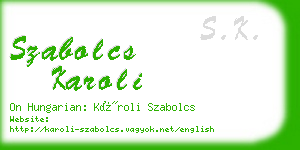 szabolcs karoli business card